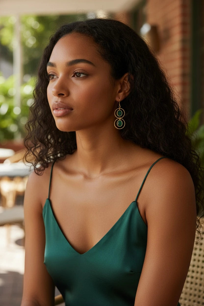 Boucle d'oreille MANERA -VERTE
