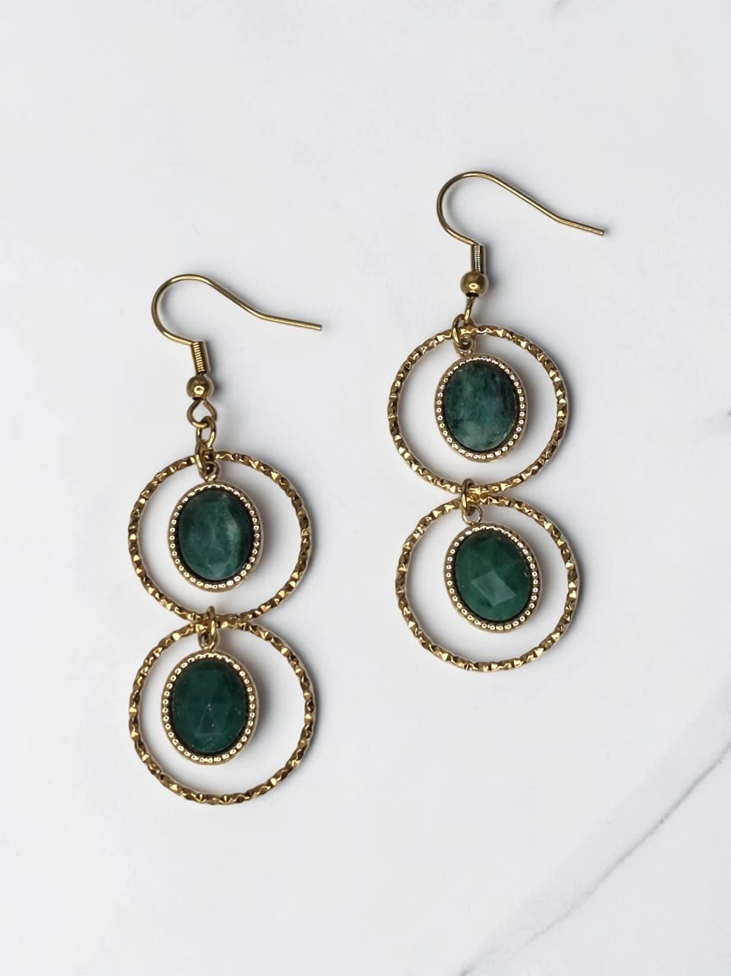Boucle d'oreille MANERA -VERTE